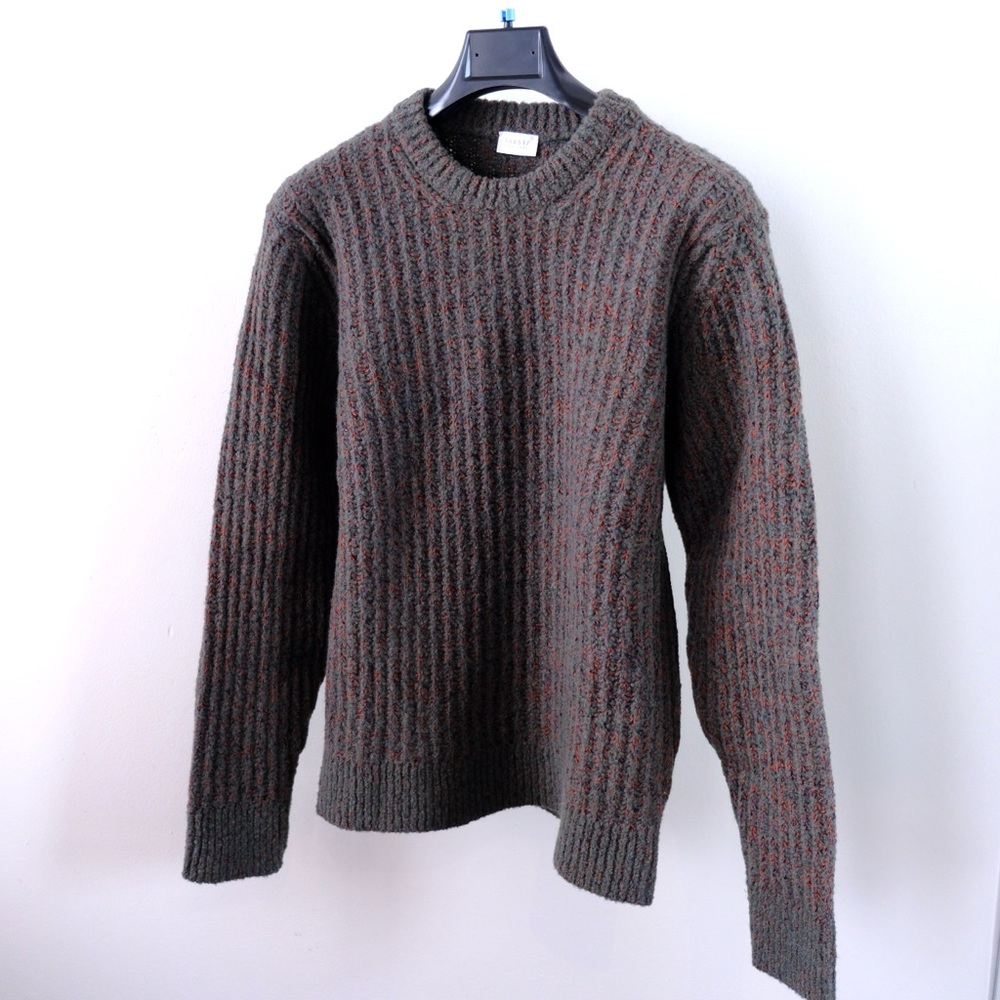 Men's Olive Chunky Rib Knit Sweater